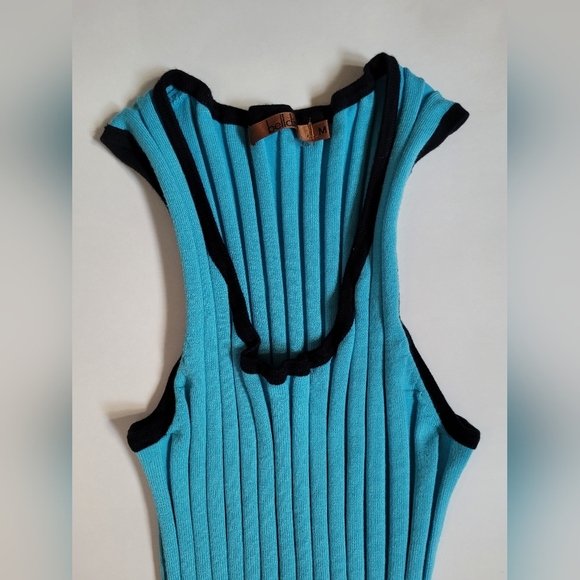 Belldini Turquoise Ribbed Tank Top - Picture 5 of 12